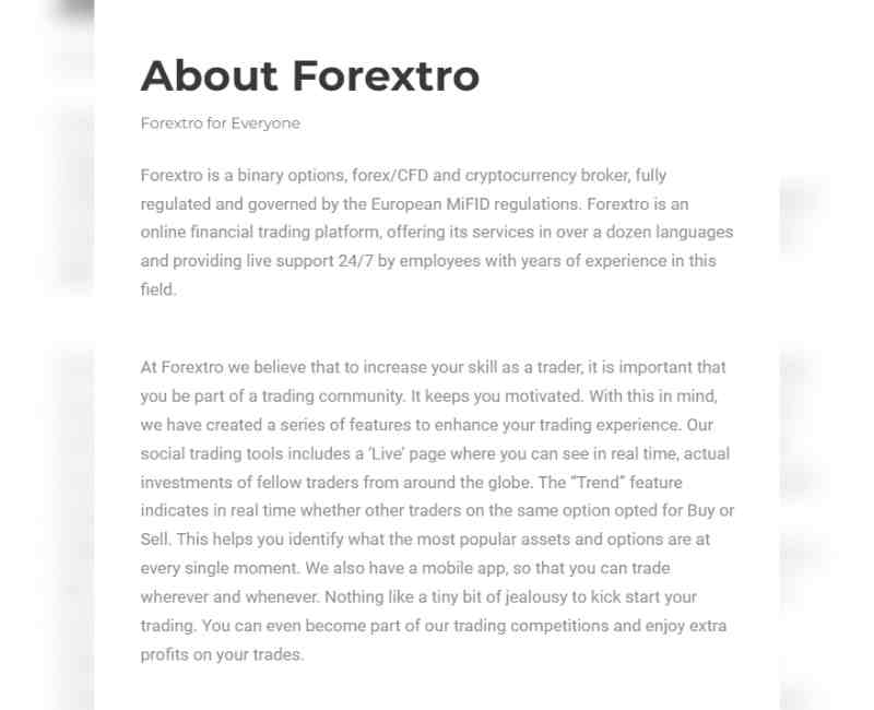 Forextro About us