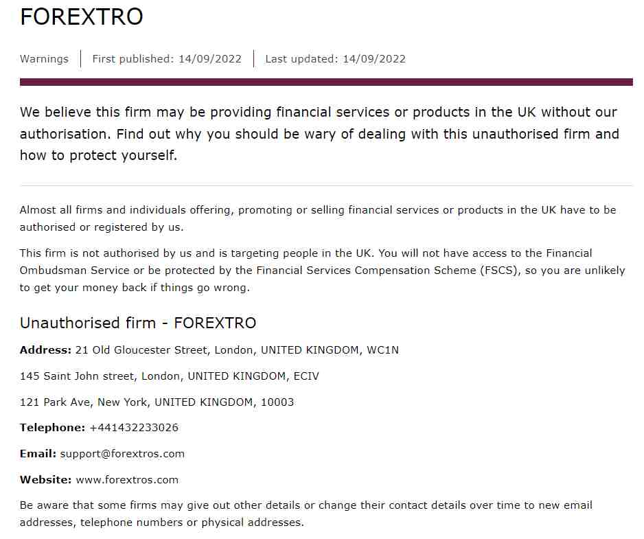 Forextro License